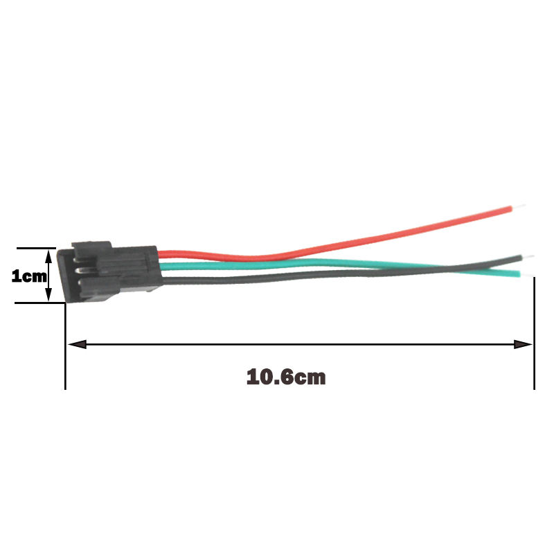 JST SM 3 Pins/kop Male naar Female Plug/Wire Quick Connector voor WS2812B RGB LED Strip