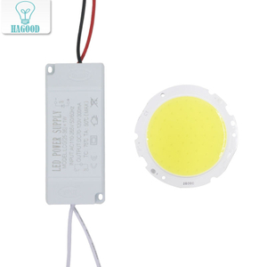 1 set 3W 5W 7W 10W 12W 15W 20W 25W 30W COB led chip board panel voor led spotlight lamp + Plastic Shell LED voeding driver