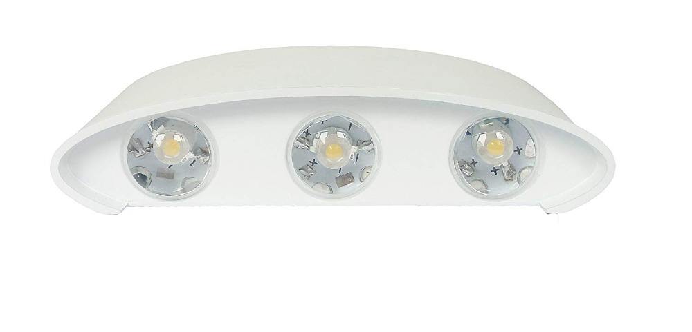 Hagood witte 6W led-wandkandelaar Beter waterdichte buitenverlichting in de tuin