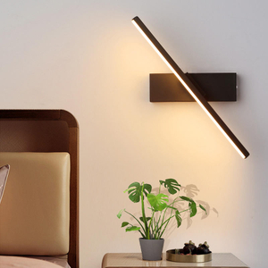 Nachtkastje Wandlamp Draaibare Verstelbare Hoek Indoor LED Verlichting Aluminium Eenvoudige Strip Wandlamp