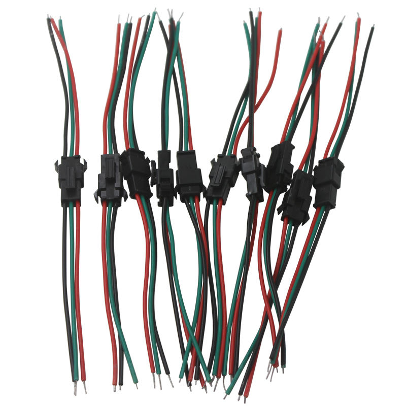 JST SM 3 Pins/kop Male naar Female Plug/Wire Quick Connector voor WS2812B RGB LED Strip