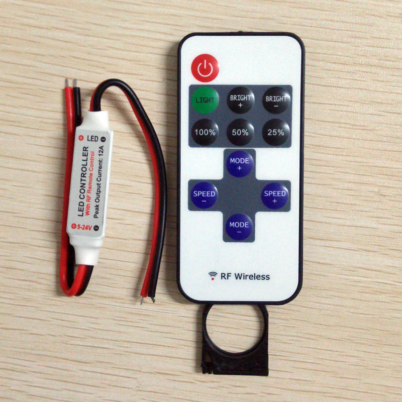 RF Draadloze Afstandsbediening LED Controller 12A 5 V-24 V LED RF Draadloze Mini Afstandsbediening Dimmer Controller voor LED strip met Gratis Verzending