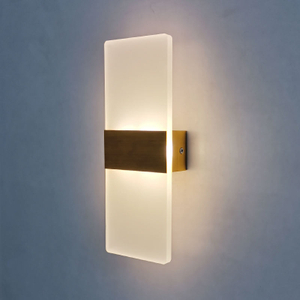 Hoge kwaliteit lamp binnen wandlampen met stuklijst / one-stop service Rechte hoek gouden acryl wandlamp