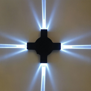 4W 12W LED Outdoor Wandlamp Cross Star 4 Zijverlichting Waterdicht IP65 Voor Tuindecoratie Buitenlicht