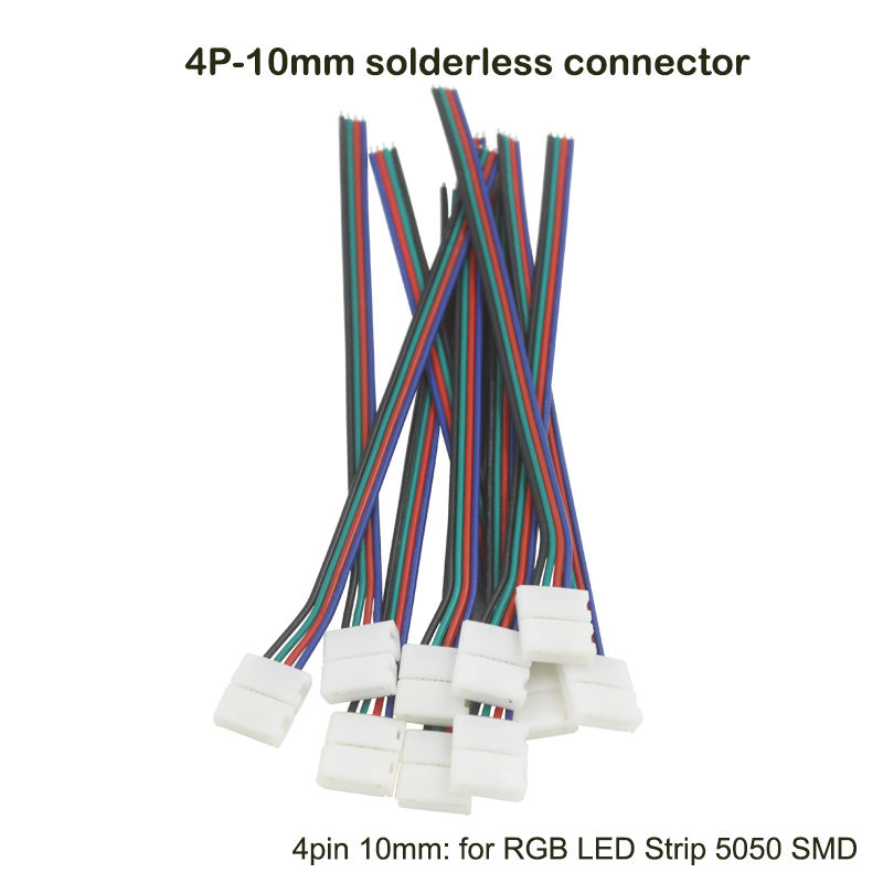 LED Strip Connector 2pin 8mm met Draad Gratis Sluit Geen Behoefte Solderen/Lassen Connector Voor Led Strip 3528/5050