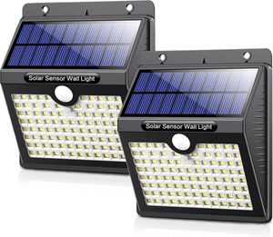 Solar Buitenlamp met Bewegingssensor - 97 LED's - Wit Licht - Tuinverlichting op Zonne-energie - IP65 Waterdicht