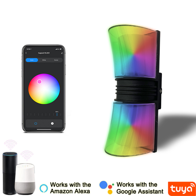 9W APP Controle RGBW Home Bar Hotel Decoratieve Wifi Smart APP Wandlampen Outdoor LED Wandlampen
