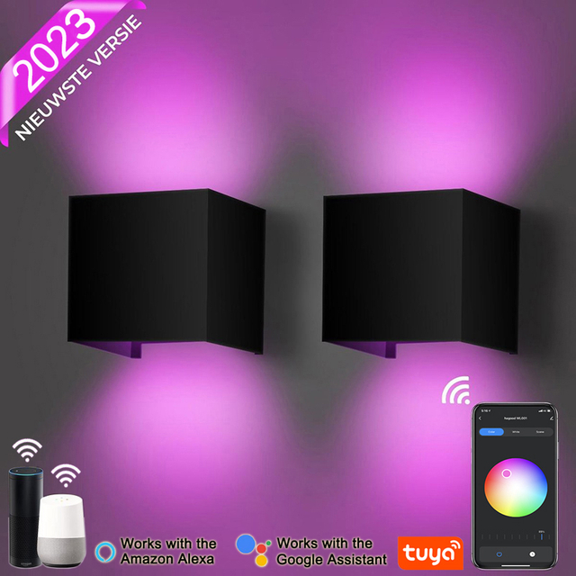 Outdoor Indoor Moderne Slaapkamer Lezen Op en neer Verstelbare hoek Led Light Controller App Wandlamp App Controlled Lights