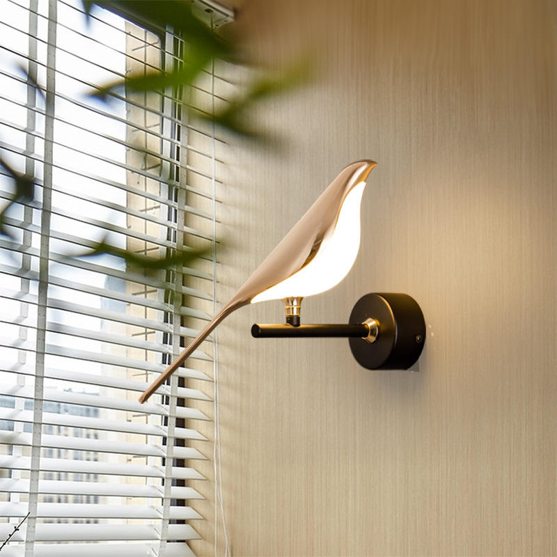 Hotelwandleuchte IP20 Led Trap Wandlamp 3W Indoor Goud Lichtgevende Chip Nachtlampje Applique Bird Nachttischlampe Unique Night