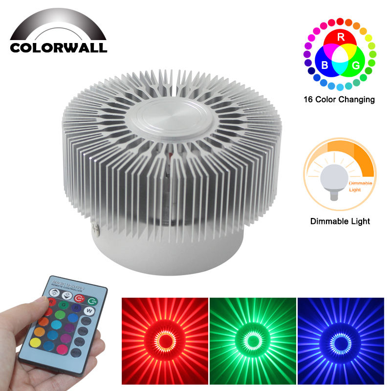 3W Zonnebloem Wandlamp Embed RGB met Controller voor Indoor Hotel Decorate Wandlamp