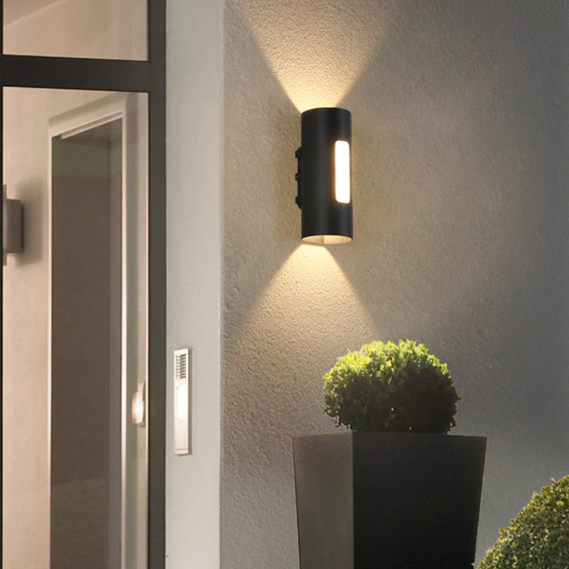 Zwart Wit Decoratie Applique Murale Led Vierkant Rond Op en neer Licht Ip65 Waterdicht Naast Led Cilinder Licht Wandlamp