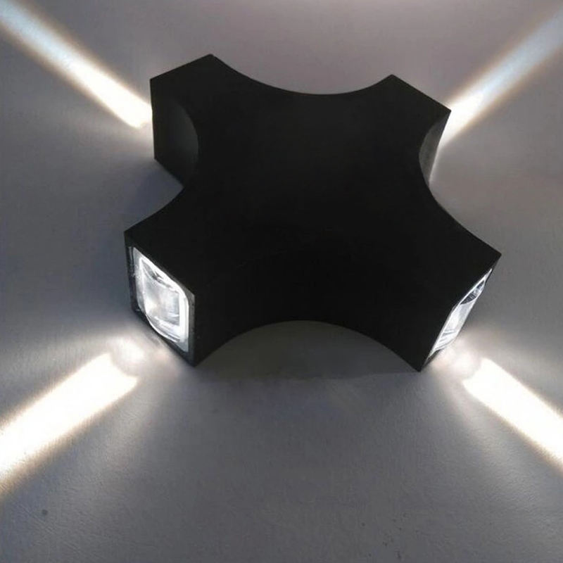Waterdichte IP65 LED buitenwandlamp 12W Cross Star 4 zijverlichting voor tuindecoratie