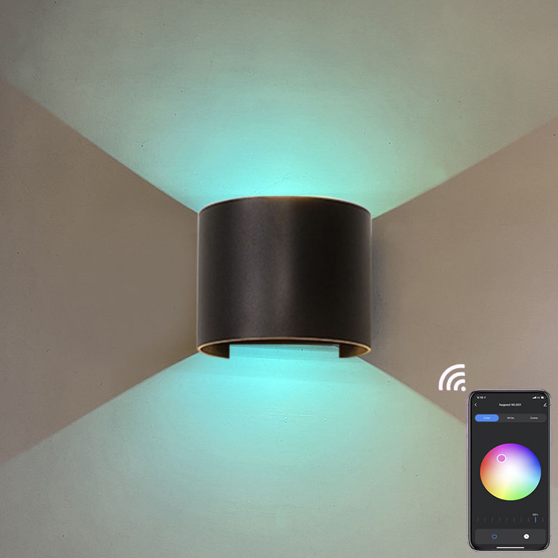 Nieuwste versie Wifi Waterdichte wandlamp RGBW Buitenschans Kleurverandering door slimme app-lamp Ondersteuning Amazon Alexa Google Assist