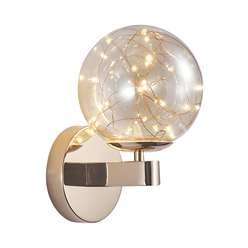 6W kleine hot-selling sterrenhemel wandlamp smeedijzer geplateerd glas voor gebruik binnenshuis
