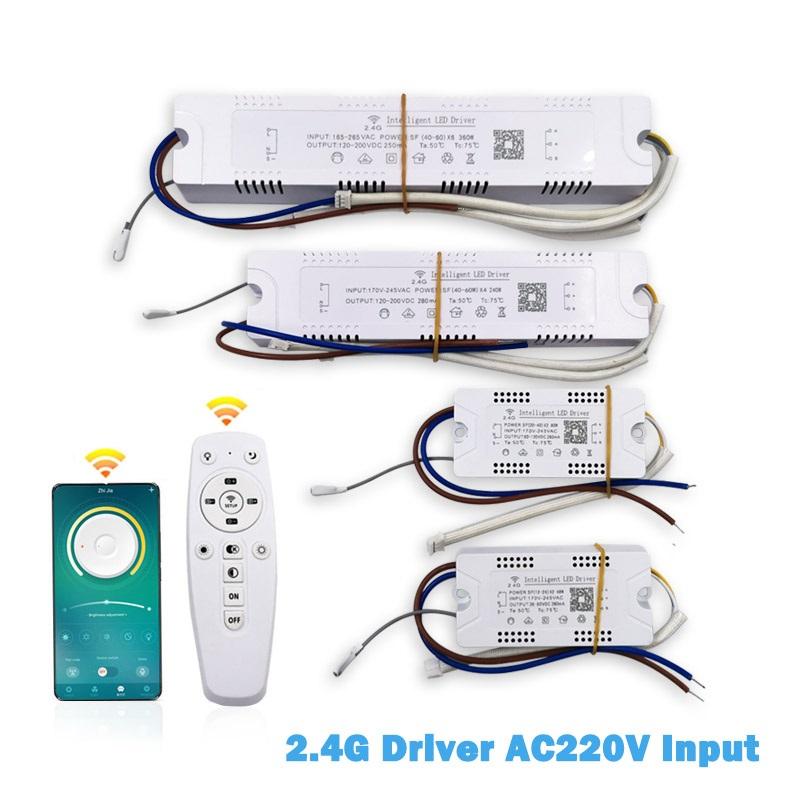 APP controle LED driver 2.4G afstandsbediening intelligente LED transformator (20-40W)X2 (40-60W)X2 voor dimbare kleur-verwisselbare kroonluchter