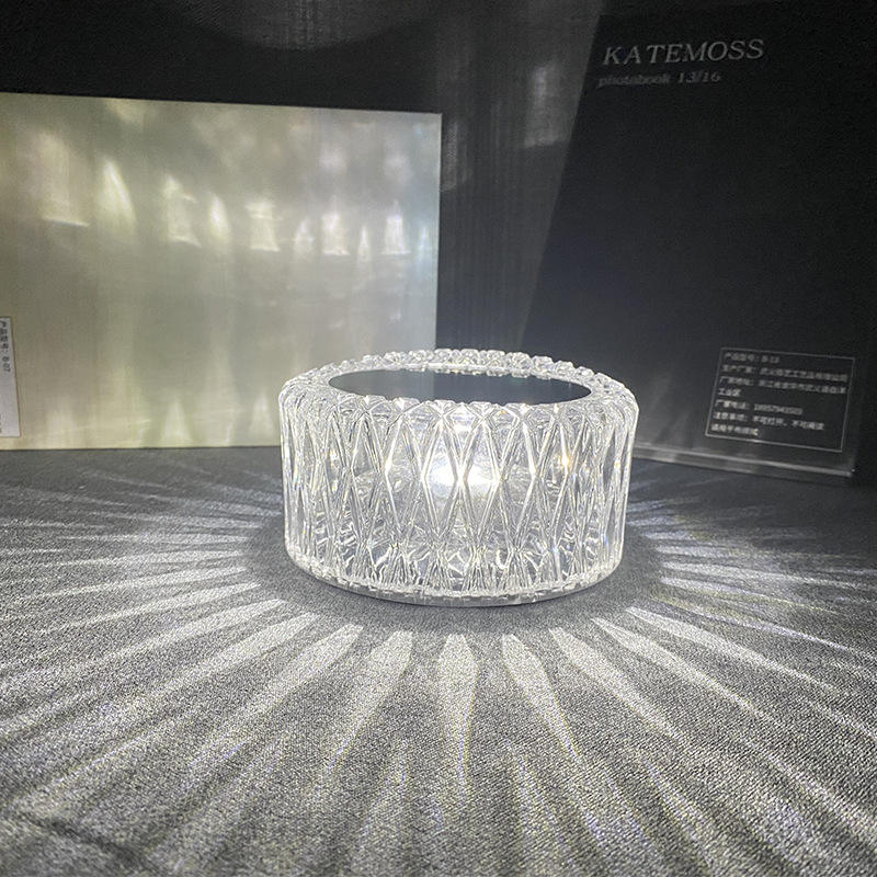 Rose Crystal Tafellamp Slaapkamer USB Opladen Nachtkastje Romantisch Nachtlampje Touch Control Tafellamp Petal Sfeer Servies Binnen Multicolor