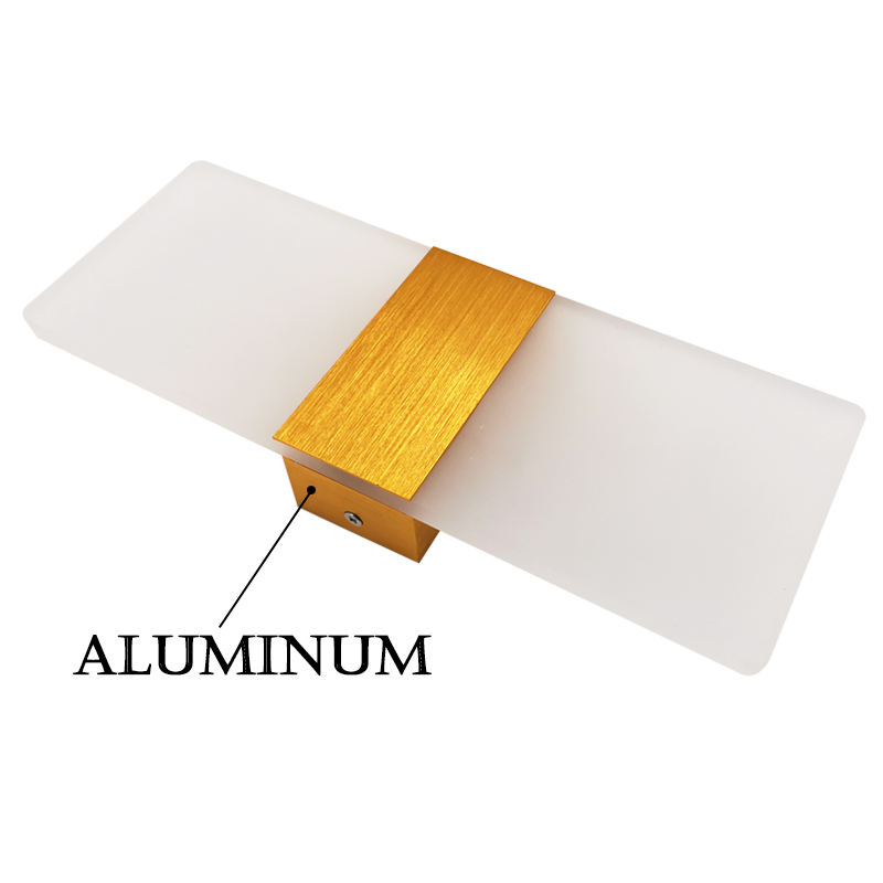 Hoge kwaliteit lamp binnen wandlampen met stuklijst / one-stop service Rechte hoek gouden acryl wandlamp