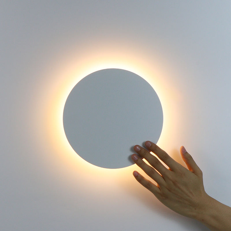 12W AC85-265V Led Wandlamp Circulaire Ronde Maan Wandkandelaars Verlichtingsarmaturen Voor Woonkamer Slaapkamer Studeerkamer Trap