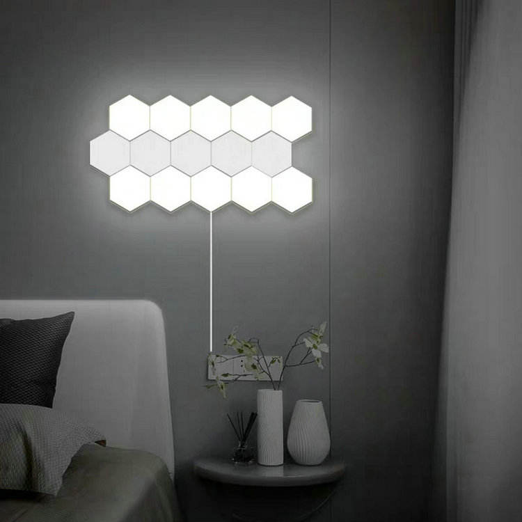 Kleurrijke LED honingraat kwantum zeshoekige wandlamp met aanraakgevoelig voor slaapkamer woonkamer trapzolder