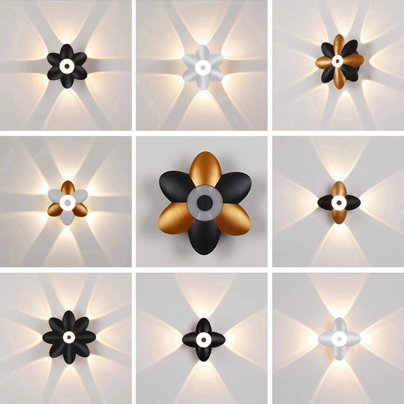 LED Outdoor Wandlamp Up Down Lichtgevende Wanddecoratie Spotlight Lotus Villa Gang Balkon Gang Achtergrond Wandlamp