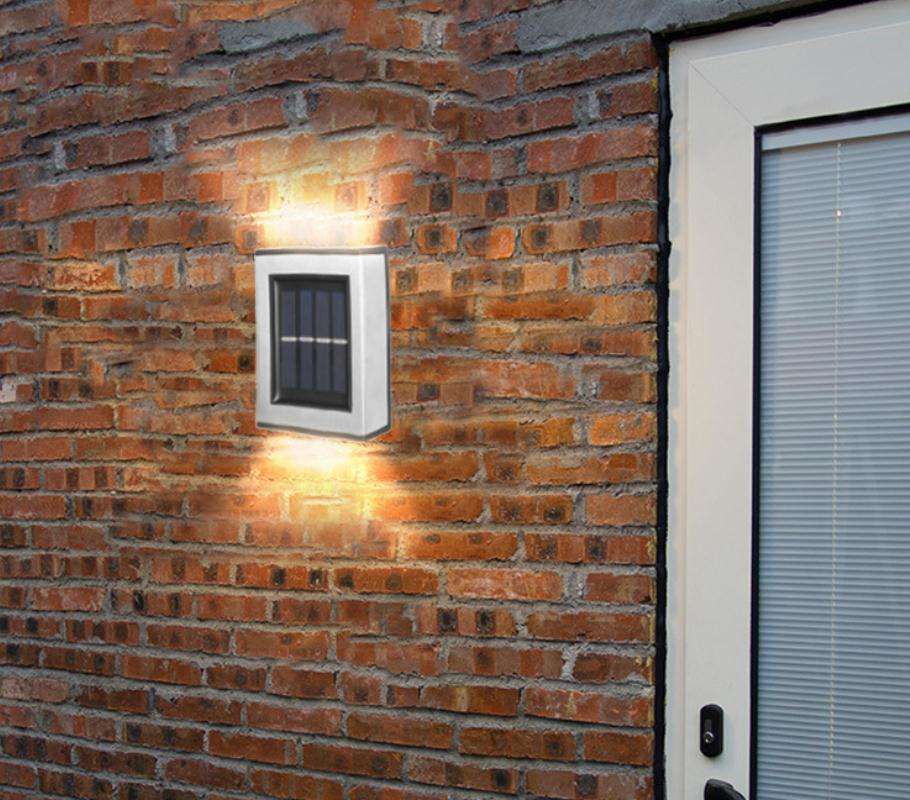 Hot Selling Mooie Zwarte Waterdichte IP65 Solar Wandlamp Outdoor Trap Gang Licht Voor Tuin Decoratieve Wandlamp