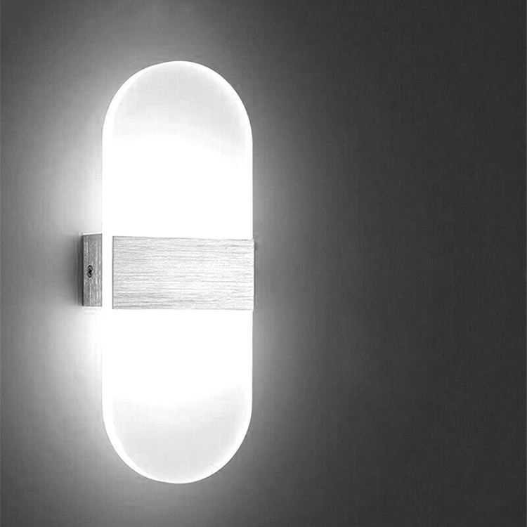 6W Led Light Sliver Acryl Wandlamp Acryl verlichting Rechthoekige wandlamp Acryl wand hangend licht Modern Populair Nachtlampje Fabrieksprijs 