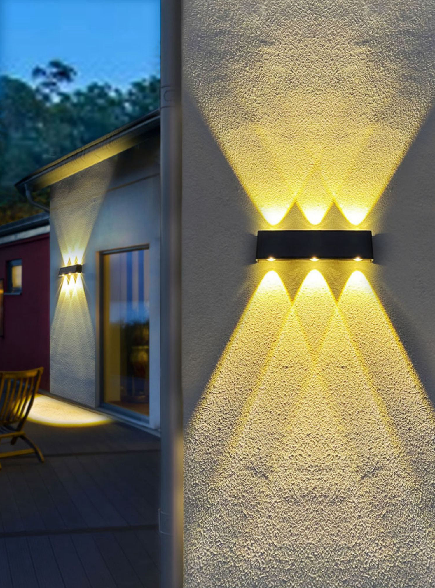 Nieuw buiten waterdicht zonne-licht huis tuin villa buitenmuur schijnwerper super heldere wandlamp decoratief licht muurwas