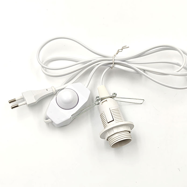 EU Plug Vintage Netsnoeren Lijn Schakelaar en E14 Lamp Licht Socket Twisted Wire Cord Lamp Houder Himalaya Zout Plug 301 Dimbaar