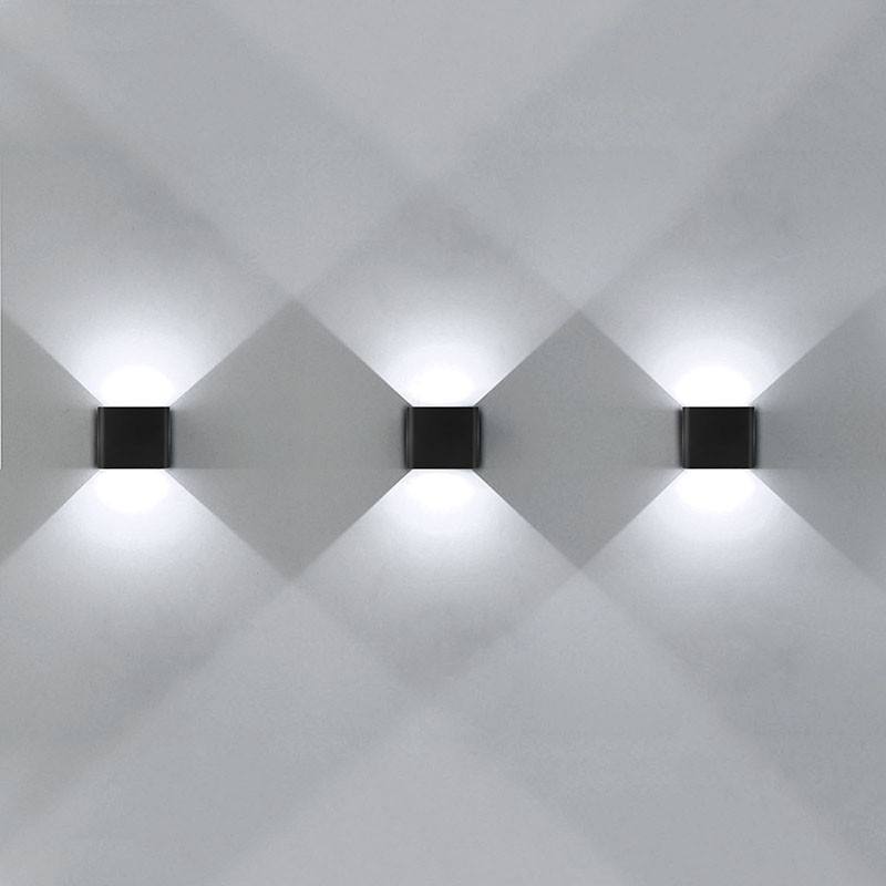 12W IP65 Buitenverlichting Moderne Wandlamp Binnen Waterdichte LED Wandlamp Woonkamer Licht vierkante led wandlamp