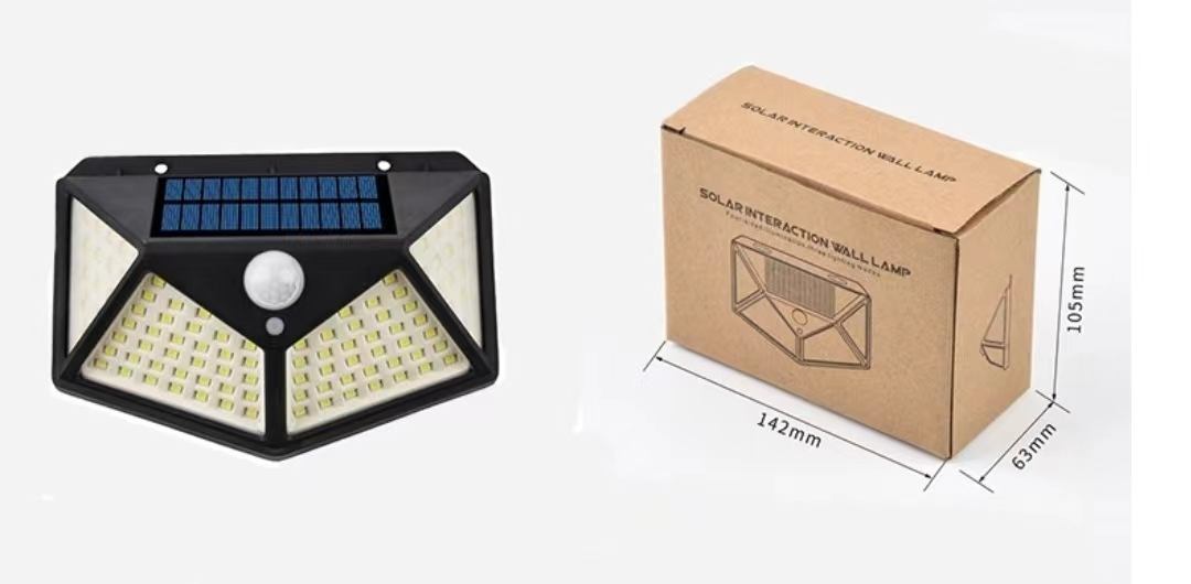 Beste Outdoor Achtertuin Tuin Trap Waterdichte IP67 Zonne-energie 4 Zijden Verlichting Wandlamp 100LED Motion Sensor Led Solar Light