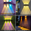 LED-lamp op zonne-energie wandlamp buiten veranda tuin waterdichte wandlamp omhoog en omlaag lichtgevend