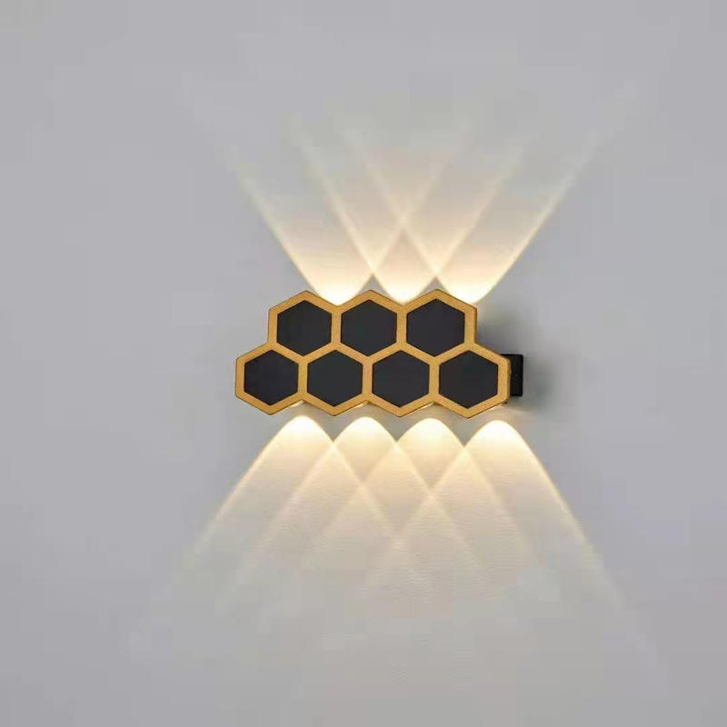 Wandlampen Led Honingraat Goud Zwart Licht up en Down Lichtgevende Body Lamp Verlichting Stijl Moderne Kantoor Rohs Epistar input Flux
