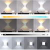 Vierkante led-wandlampen buiten gangpad dimbare veelkleurige up-down lamp met bewegingssensor voor muur KTV-bar slaapkamer