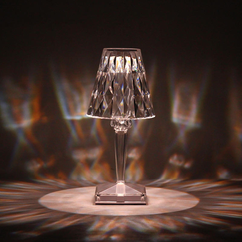 Kristallen tafellamp Kleine nachtlamp Oplaadbare tafellamp biedt creatieve sfeer voor nachtkastjesdecoratie en 