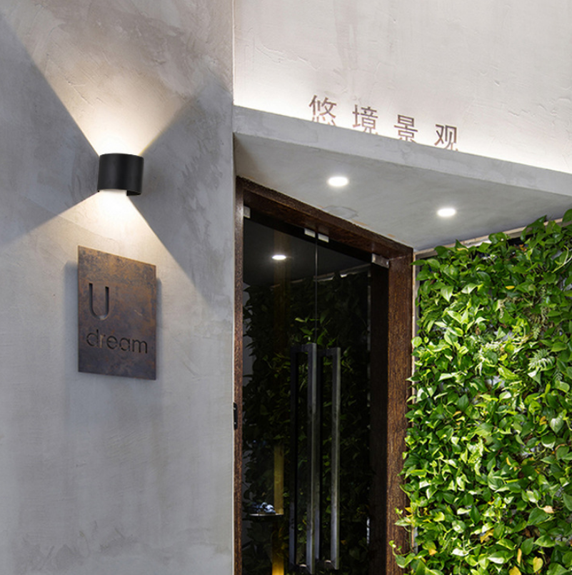 6W 12W decoratief LED-licht moderne halfronde waterdichte wandlamp buiten op en neer wandverlichting hoek dimbaar licht