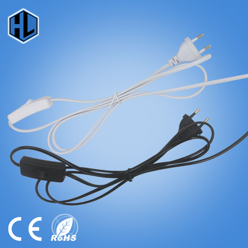 1.8 m lijn Kabel 303 Aan Uit Netsnoer Voor LED Lamp met Knop switch EU Plug Licht schakelen Transparante Draad Extension