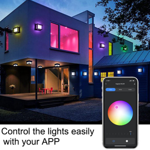 Appliqué Hagood RGBW LED-Wandleuchte Hoge Kwaliteit Buitenschans Wifi Waterdichte Wandlamp Kleur Veranderend door slimme app lamp goed