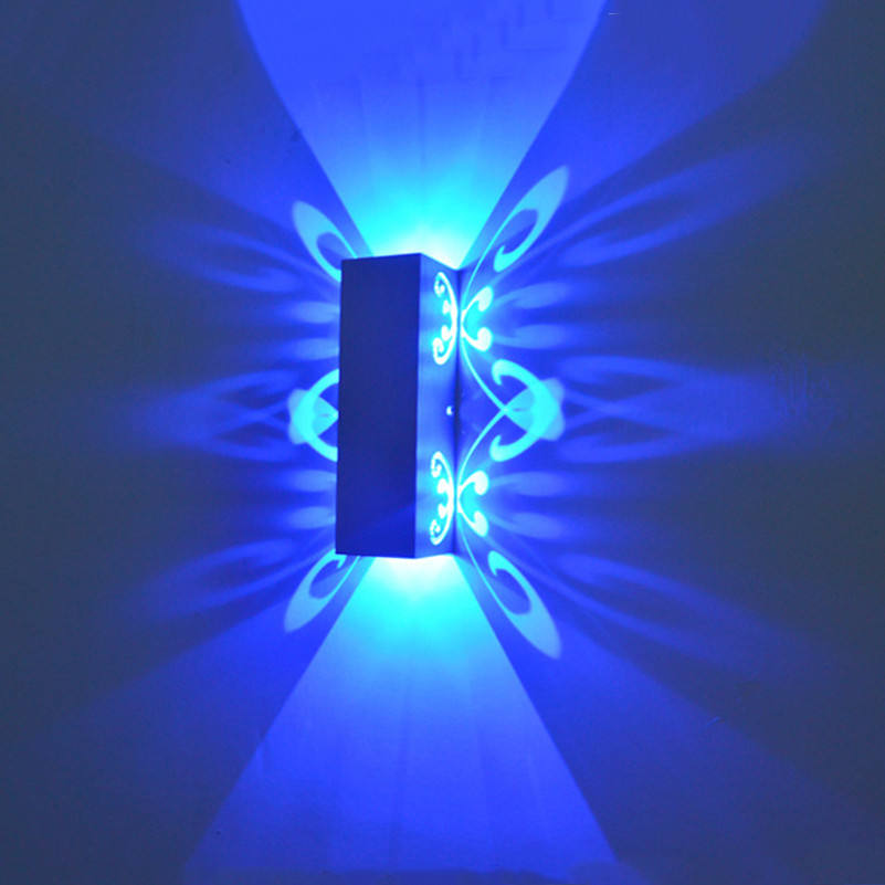 Nieuwe collectie 6W dubbele Butterfly Aluminium led-wandkandelaar voor binnenwandlampen Beauty Room bloem achtergrond nachtlampje