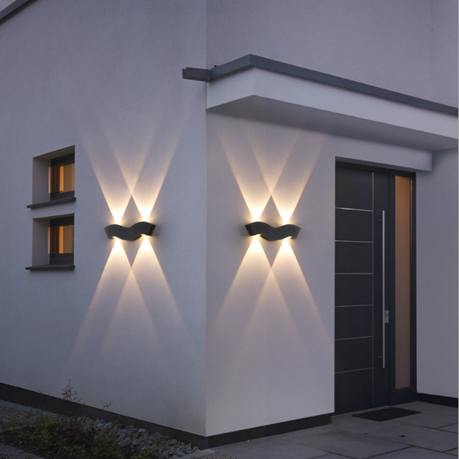 4W Hagood nieuwe baard wandlamp waterdicht IP65 buitenverlichting op en neer moderne led wandlamp