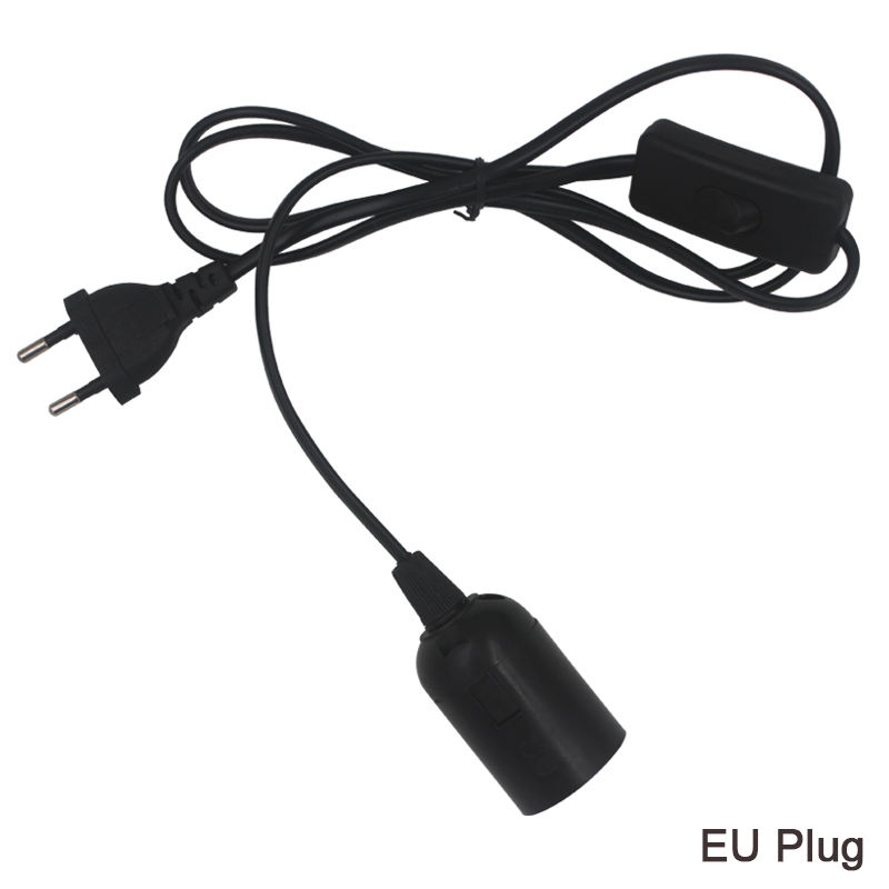 1.8 m Netsnoer Kabel E27 Lampvoeten EU plug met schakelaar draad voor Hanger LED Lamp e27 Hanglamp schorsing Socket Houder