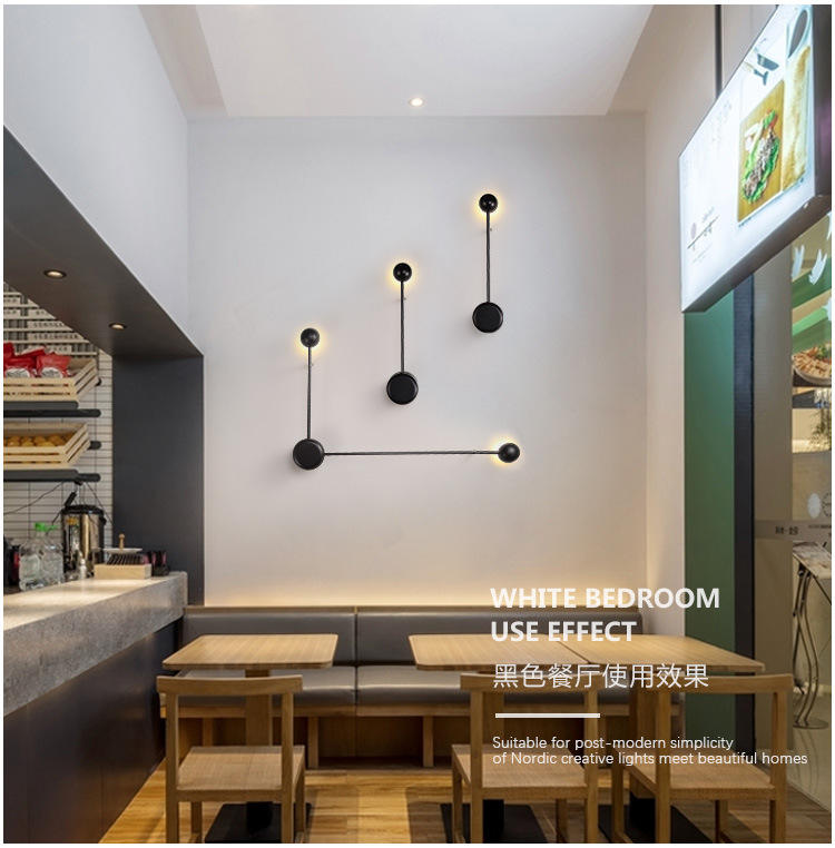 NIEUWE art Dots wandlamp moderne LED woonkamer wandlamp Nordic creatieve gangpad verlichtingsarmaturen Zwart Wit Moderne Wandlamp
