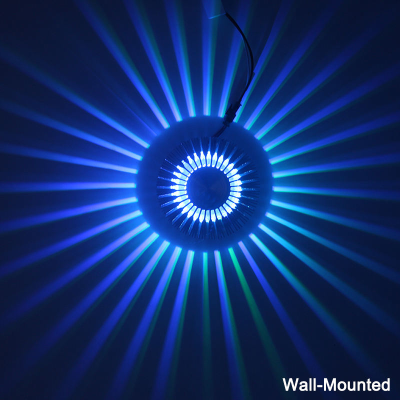 RGB Wandlamp Rond Zonnebloem 3W Aluminium 85-265V voor Indoor Home Bar Woonkamer Gang Hotel Wandlamp Kleurrijk