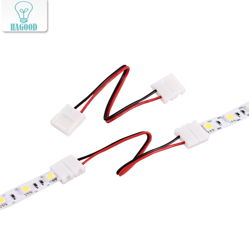 Dubbele LED Strip Connector 2pin 10mm met Draad Gratis Sluit Geen Behoefte Solderen/Lassen Connector Voor 5050/5630 Led Strip
