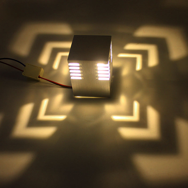 3W LED Wandkandelaar AC85-265V Nieuwigheden Vierkant Gat Lichtgevende Wandlampen voor zolder trappen Decoratie