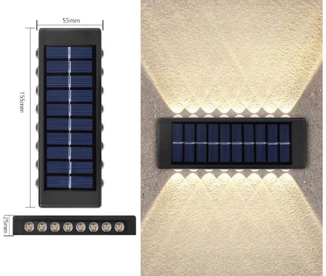 Solar outdoor tuinlamp huis wandlamp decoratie lay-out muur nieuwe op en neer lichtgevende sfeer wandlamp