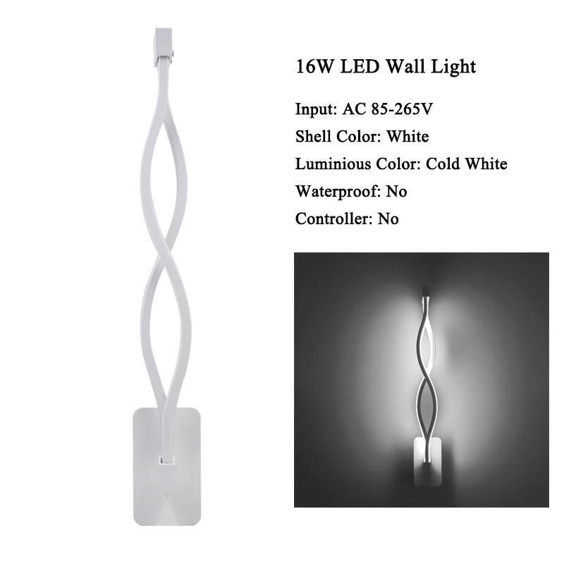 LED wandkandelaar golvende vorm wandlamp modern design aluminium voor slaapkamer gang woonkamer indoor led-verlichtingsarmaturen