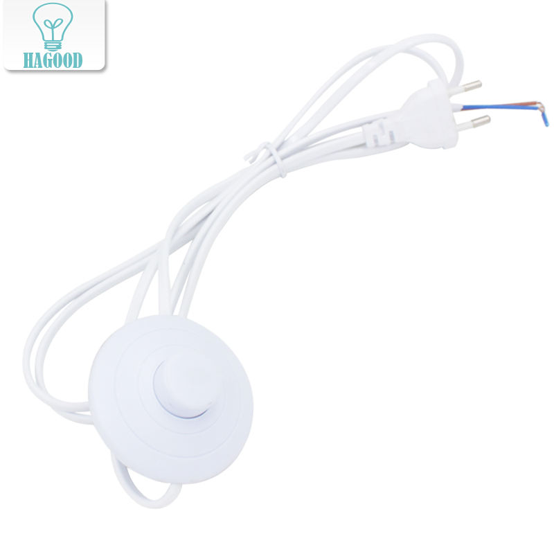 Lijn Kabel 1.8m Aan Uit Netsnoer Voor LED Lamp met 317 Knop switch EU/US Plug Licht schakelen Witte of Zwarte Draad Verlenging