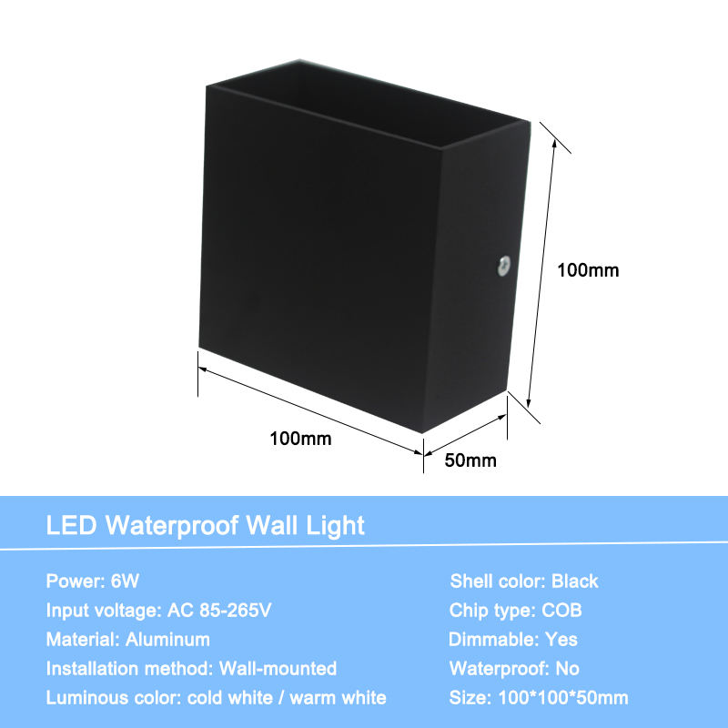 6W Moderne Eenvoudige Creatieve Outdoor Waterdichte Wandlamp LED Binnenplaats Lampen Poort Lamp Terras Balkon Tuin Wandlamp