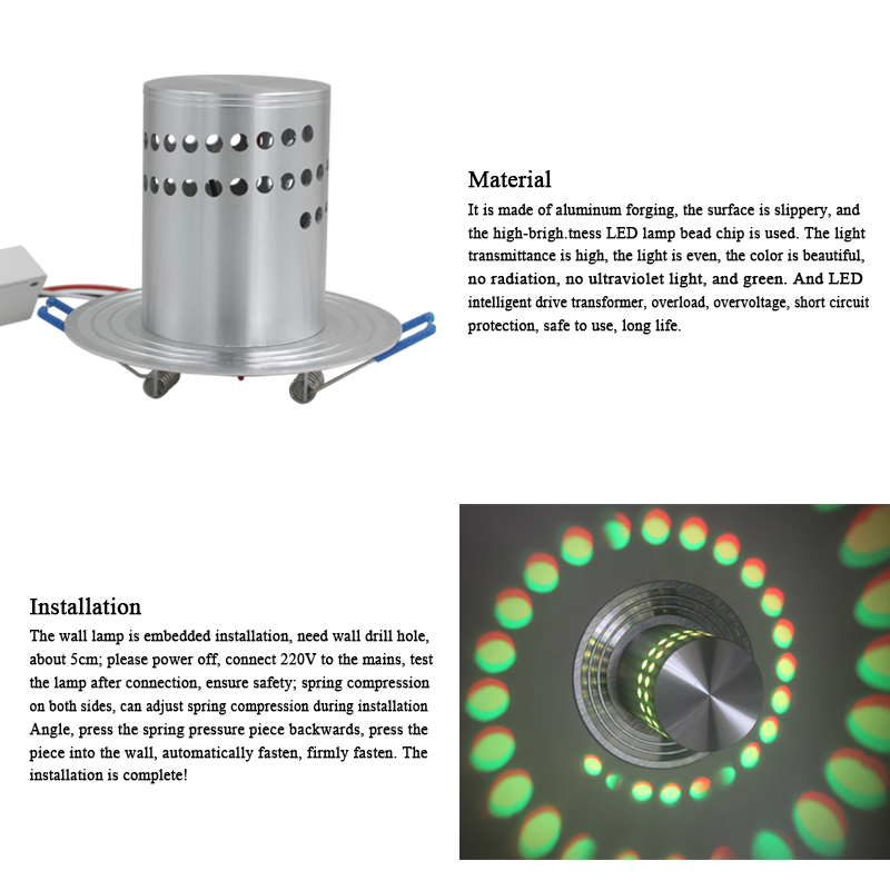 Poreuze LED-plafond-wandlamp met afstandsbediening voor aan het plafond gemonteerde RGB-wandlamp Kleurrijke verschillende scènes IR-afstandsbediening
