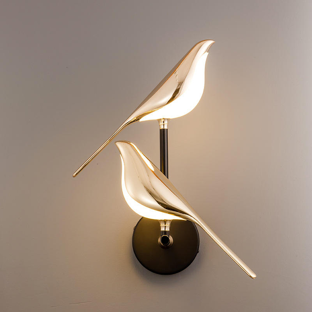 Hotelwandleuchte IP20 Led Trap Wandlamp 3W Indoor Goud Lichtgevende Chip Nachtlampje Applique Bird Nachttischlampe Unique Night